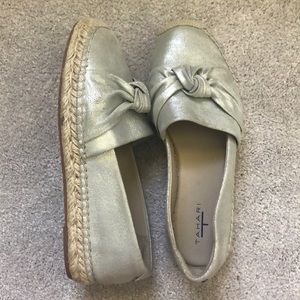 Tahari Harper Silver and Jute Espadrilles